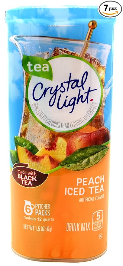 Crystal Light Peach Iced Tea Drink Mix, 12-Quart Canister (Pack of 7)
