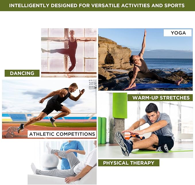 RDX Yoga Stretching Strap, Ankle Ligament Stretcher Belt with Loops Ligament Stretch Band, Fitness Leg Stretcher for Plantar Fasciitis, Foot Stretch Assist for Hamstring, Flexibility Exercise