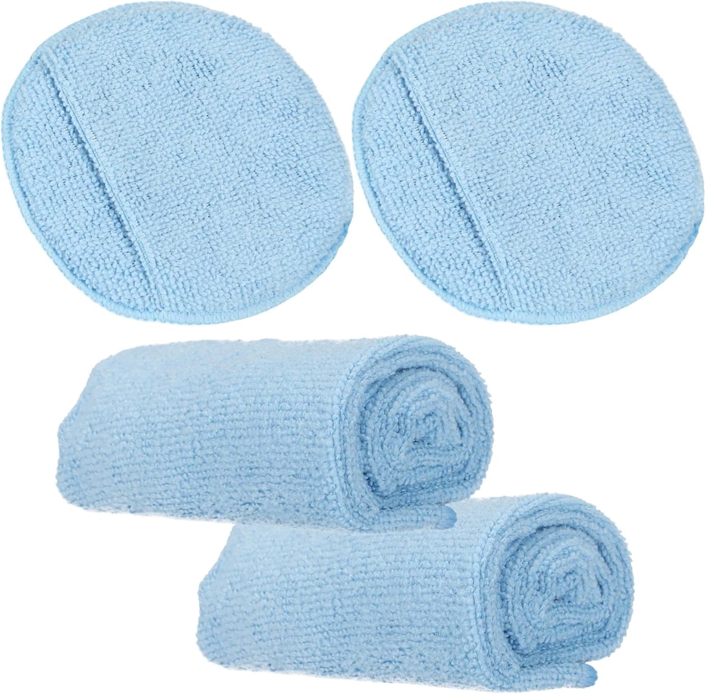 Leather CPR Microfiber Applicator Sponge (2) & 2 pcs 16in Towels - Use for Applying Conditioner and Cleaner to Car Interiors and Furniture
