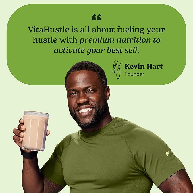 VitaHustle ONE Meal Replacement Shake - Plant Based Protein Powder by Kevin Hart - Vegan, Meal Replacement Powder with Superfoods, Vitamins, Adaptogens & Probiotics -Vanilla Flavor, 15 Servings