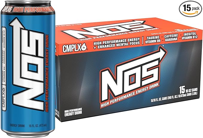 NOS Original: High Performance Energy Drink. 16 Fl oz (Pack of 15)