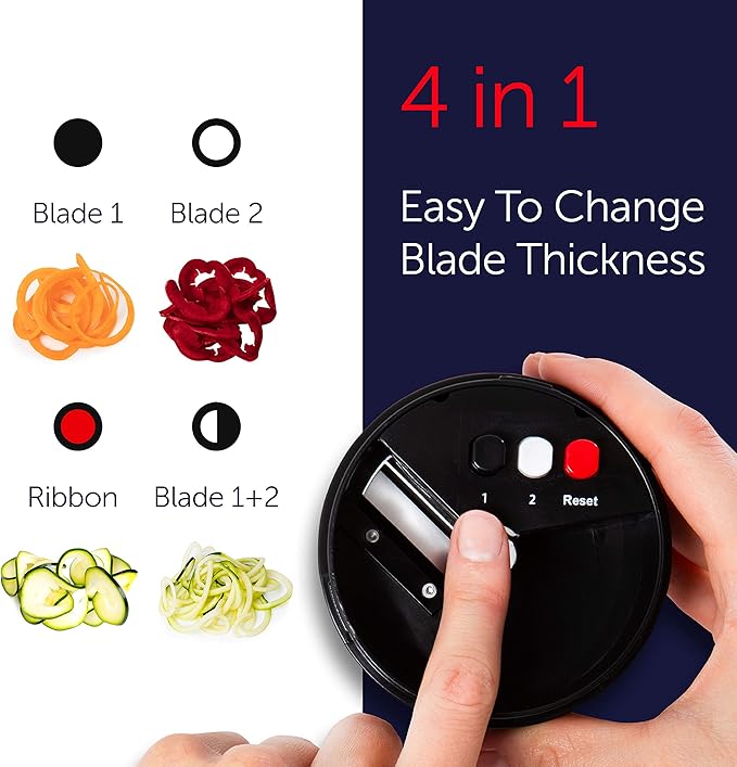 Fullstar Mandoline Slicer Spiralizer & Vegetable Slicer, Zucchini Noodle Maker, Onion & Food Chopper, Veggie Spiral Cutter & Grater (4 in 1)