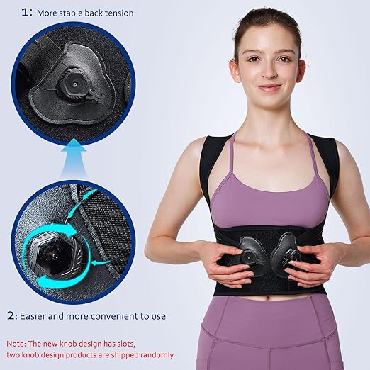 Back Brace Posture Corrector for Women & Men-Knob Adjustable Back Support Straightener-Upper and Lower Back Pain Relief-Scoliosis, Shoulder Posture Corrector- Neck Hump, Hunchback M(23"-30")