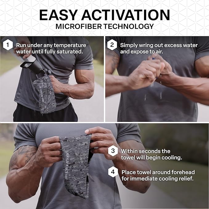 COLD FACTOR Instant Cooling Headband 3 Pack | Advanced Evaporative Comfort for Sports & Outdoor | UPF 50+ Protection | Long-Lasting Coolness | Ideal for Fitness, Hiking, Yoga, & Running