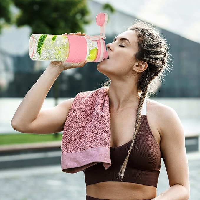 Shaker Bottle - 650ml/23oz, Durable & Leak-Proof, Perfect for Super Creamy Fitness Protein Shakes - Pink