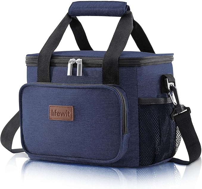 Lifewit Large Lunch Bag Insulated Lunch Box Soft Cooler Cooling Tote for Adult Men Women, Dark Blue 12-Can (9L)