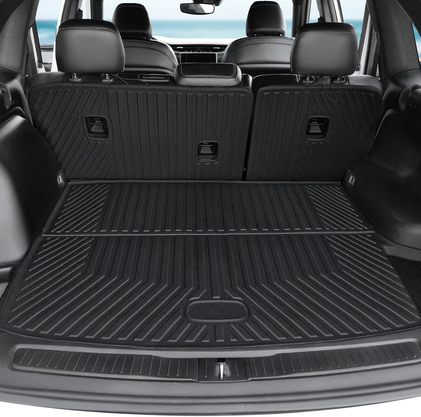 Floor Mats Set for 2022-2025 Jeep Grand Cherokee Accessories, Full Coverage All Weather Floor Mats Cargo Mat with Backrest Protectors & Door Sill Guards (Include 4xe Not for L or WK)