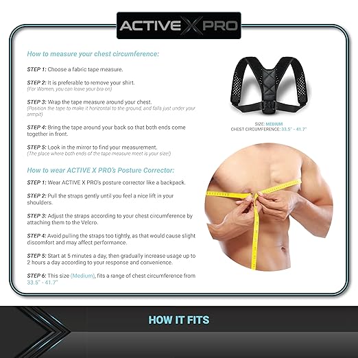 Posture Corrector for Men and Women - Shoulder Straightener Back Brace - Adjustable Straps - Scoliosis, Kyphosis, Scapula and Neck Hump Relief - Full Spine Support (Medium)