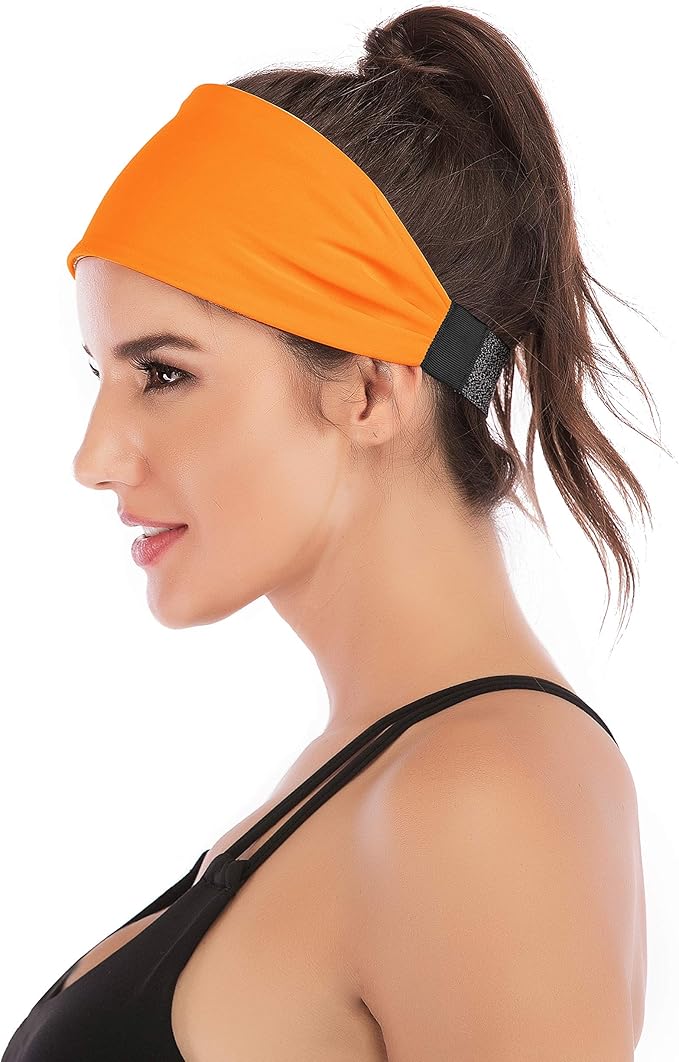 IUGA Adjustable Headbands for Women Non Slip Stretchy Workout Sweatbands for Sports Yoga Fitness Running Hairbands Bike Helmet Friendly Fits All Women & Men