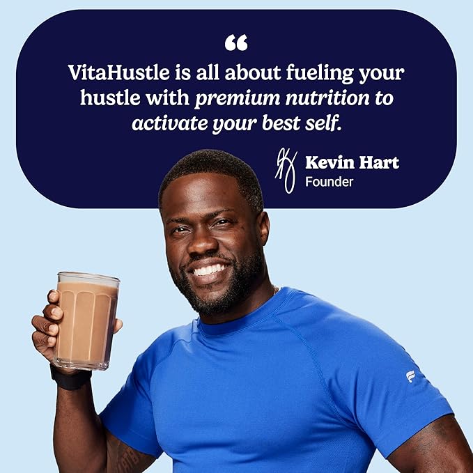 VitaHustle ONE Meal Replacement Shake - Plant Based Protein Powder by Kevin Hart - Vegan, Meal Replacement Powder with Superfoods, Vitamins, Adaptogens & Probiotics - Cookies and Cream Flavor, 15 Servings