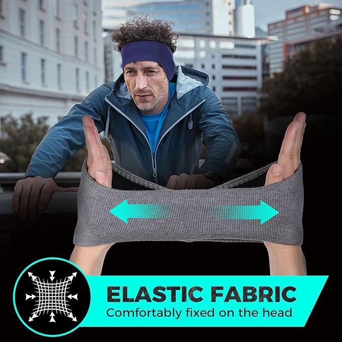 WTACTFUL Winter Double-Layer Fleece Ear Warmers Muffs Headband Ear Covers for Men Women Ski Running Cycling Hiking