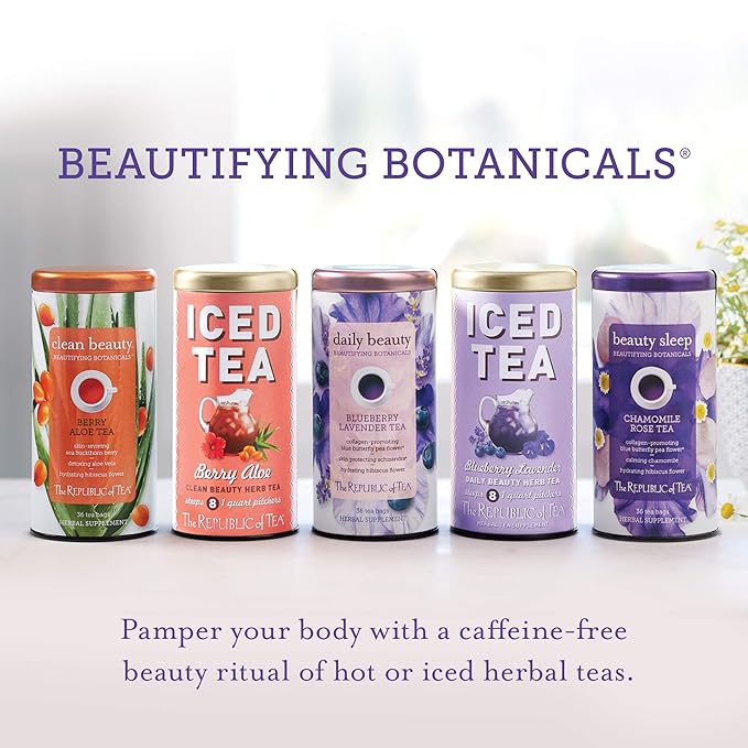 The Republic of Tea Beautifying Botanicals® Clean Beauty Berry Aloe Herbal Tea Bags (36 count)