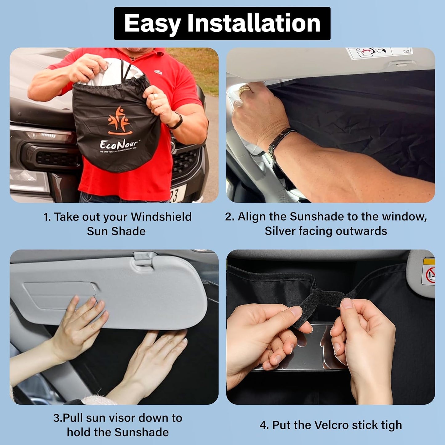 for Hyundai Tucson 2016-2021 Car Windshield Sunshade - Front Window Sun Protector for UV & Sun Protection -EcoNour Car Interior Fit Accessories Hyundai Tucson