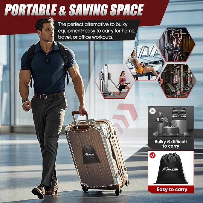 HPYGN Resistance Bands, Exercise Bands for Working Out, Workout Bands Men, Fitness Band with Handle, Door Anchor, Home Gym Equipment for Musle Training, Physical Therapy, Strength Training, Shape Body