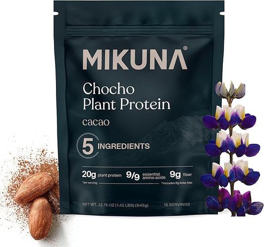Mikuna Vegan Protein Powder (Cacao, 15 Servings) - Plant Based Chocho Superfood Protein - Dairy Free Protein Powder Packed with Vitamins, Minerals & Fiber - Gluten, Keto & Lectin-Free