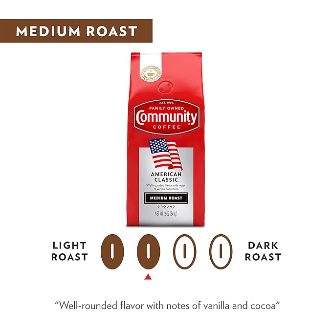 Community Coffee American Classic, Ground Coffee, Medium Roast, 12 Ounce Bag (Pack of 1)