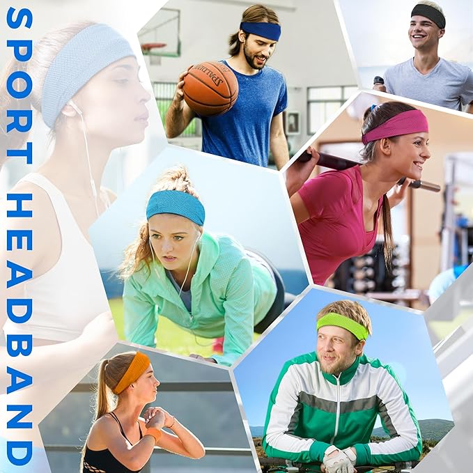Sukeen Cooling Headband for Men Women, Instant Cooling Running Headband, Sweat Headbands for Workout, Sports Headbands for Yoga, Golf, Gym, Camping, Tennis, 20 inches