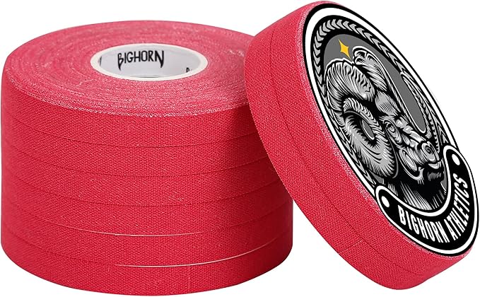 Bighorn Athletics Jiu Jitsu Finger Tape | Residue-Free Athletic Finger Tape for Sports & Injuries: Rock Climbing, Volleyball, Football, Basketball, Hands & Toes | 0.3-Inch x 45-feet, 8-Rolls, Red