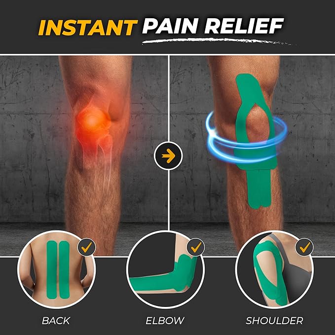 Kinesiology Tape-Incredible Support for Athletic Sports and Recovery + Free Taping Guide - Pre-Cut 2 inch 50 feet (Forest Green + Free Taping Guide, 1 Pack)