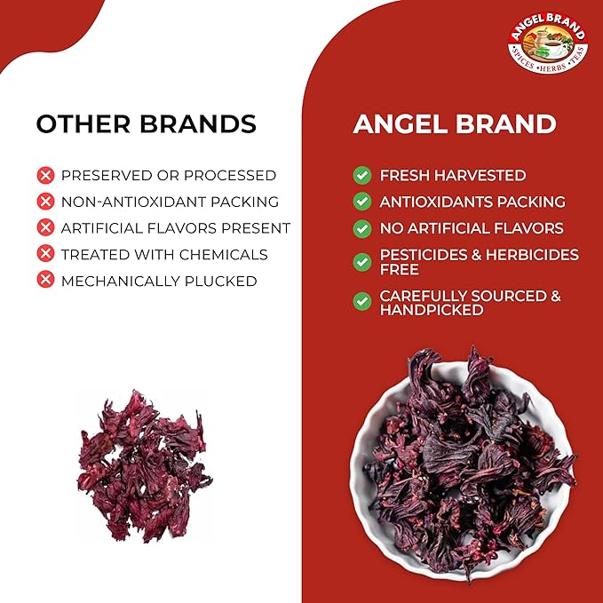 Angel Brand Sorrel leaves 1 Lbs Pouch - Discover Rich Flavor and Aroma of Healthful Delights with Hibiscus Flowers leaf, Crafting Flavorful, Refreshing, and Nutritious Beverages to Elevate Health