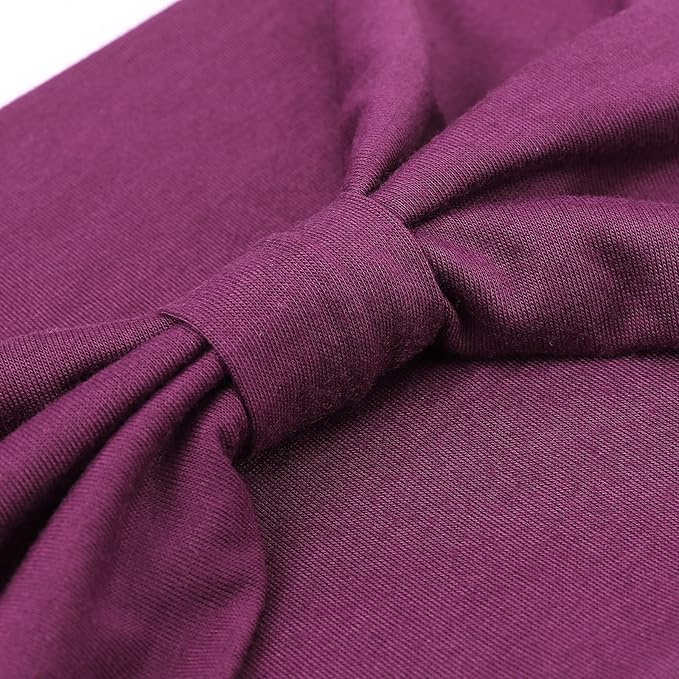 DRESHOW 4 Pack Turban Headbands for Women Wide Vintage Head Wraps Knotted Cute Hair Band Accessories