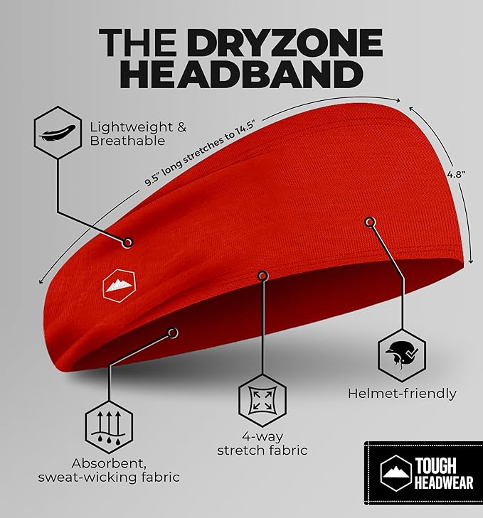 Mens Sweat Bands - Sport Headbands for Men - Workout Headbands for Women - Running Headband -Tennis Athletic Sweatband