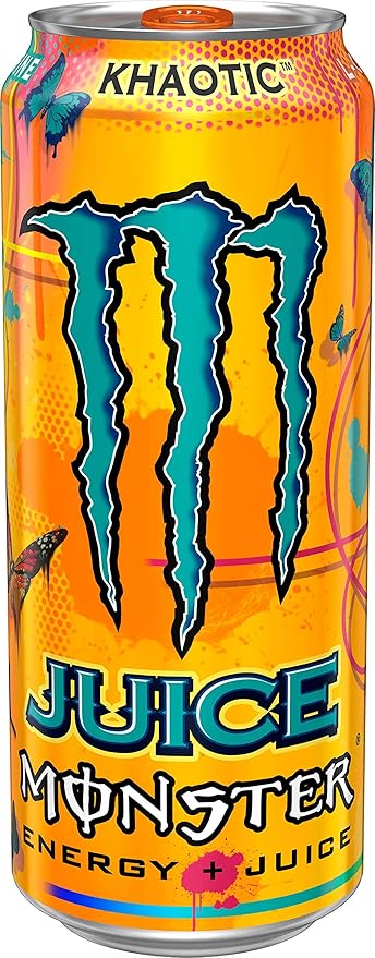 Monster Energy Juice Monster, Energy + Juice, Khaotic, 16 Ounce (Pack of 24)