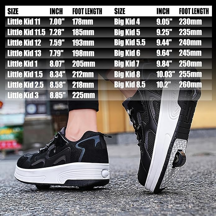 Wooowyet Roller Skate Shoes for Kids Boys Girls Rechargealbe Wheels Sneakers Fashion Roller Wheeled