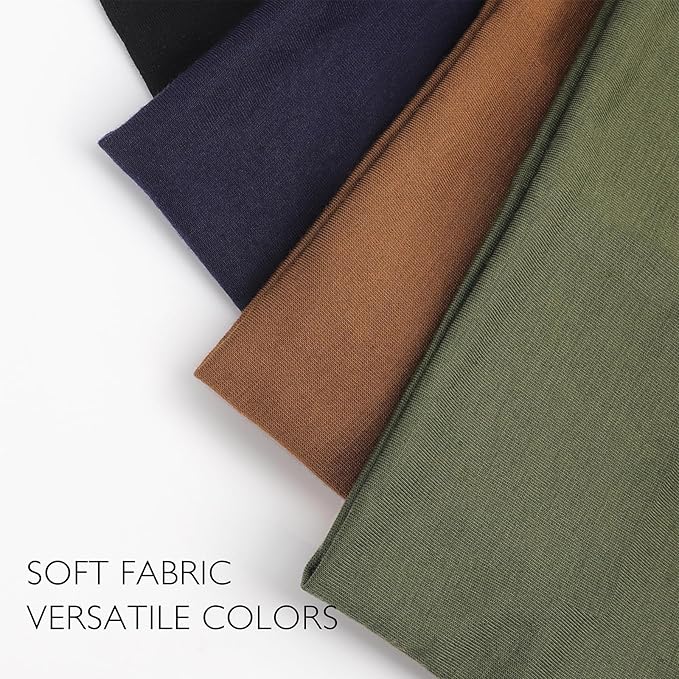 DRESHOW Wide Headbands for Women Elastic Turban Hair Bands Boho Head Bands for Women's Hair Non-Slip Yoga Workout Hairband Girls Accessories 4 Pack