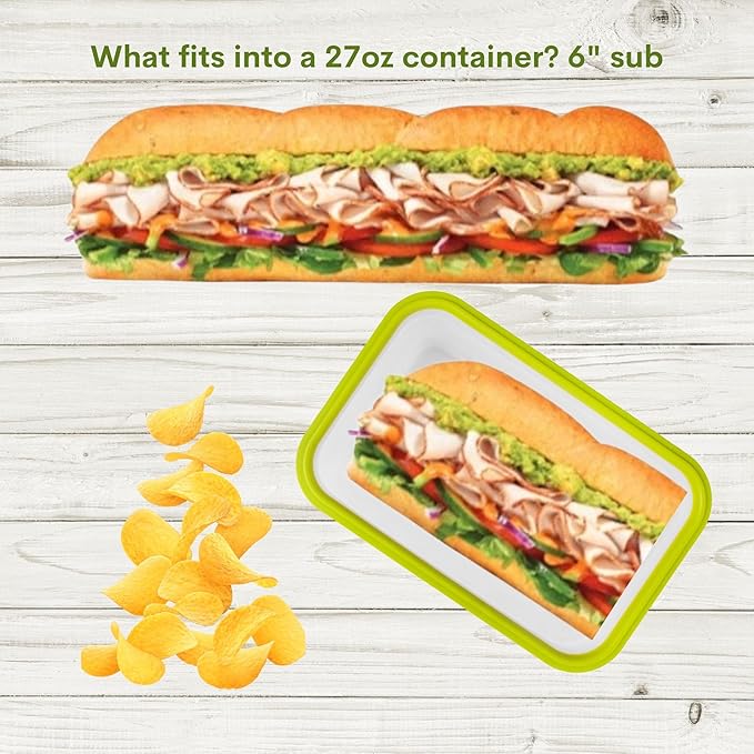 Collapsible Silicone Food Storage Containers, BPA Free, Microwave, Freezer and Dishwasher Safe, Lunch, Meal Prep, Travel, Space-Saving