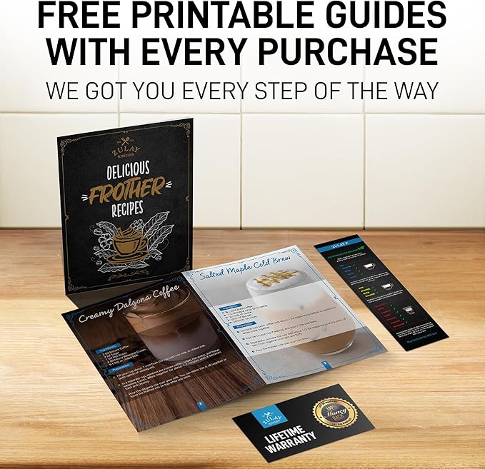 Zulay Kitchen Tornado Milk Frother Handheld Wand – Electric Coffee Frother with Triple Whisk & Stand – Hand Held Drink Mixer for Latte, Cappuccino, Matcha, Hot Chocolate, Protein Shakes – Teal