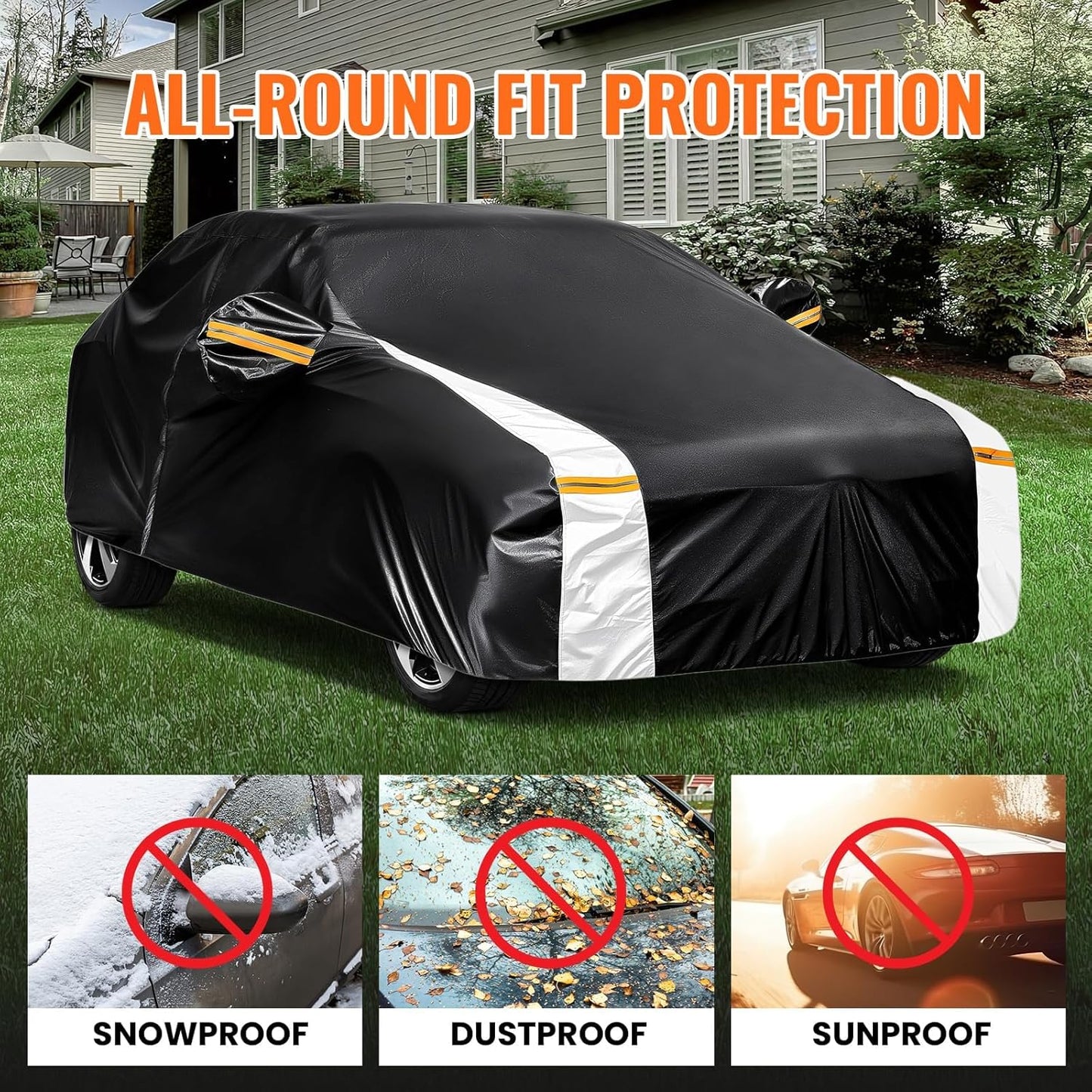 Honda HRV Car Cover 100% Waterproof All Weather, Gift with Towel, 10 Layers SUV Car Cover Custom Fit 2015-2025 Honda HRV, Full Exterior Covers Rain Sun UV Protection with Door Zipper.