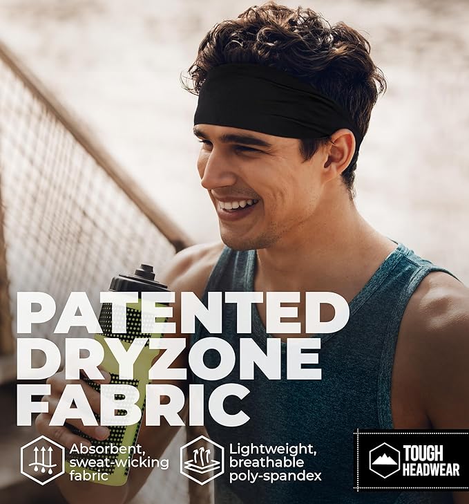 Mens Sweat Bands - Sport Headbands for Men - Workout Headbands for Women - Running Headband -Tennis Athletic Sweatband