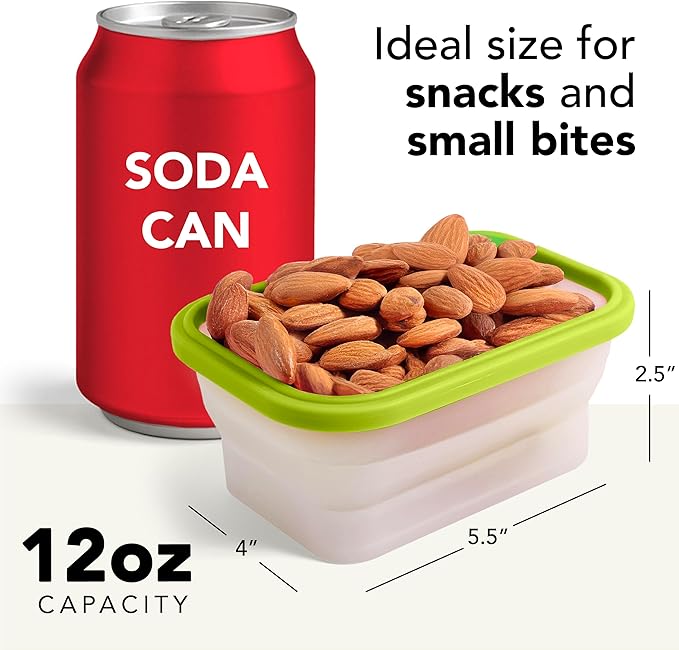 Small Collapsible Silicone Containers, Perfect for Snacks, Travel, Space-Saving Storage, Set of 8