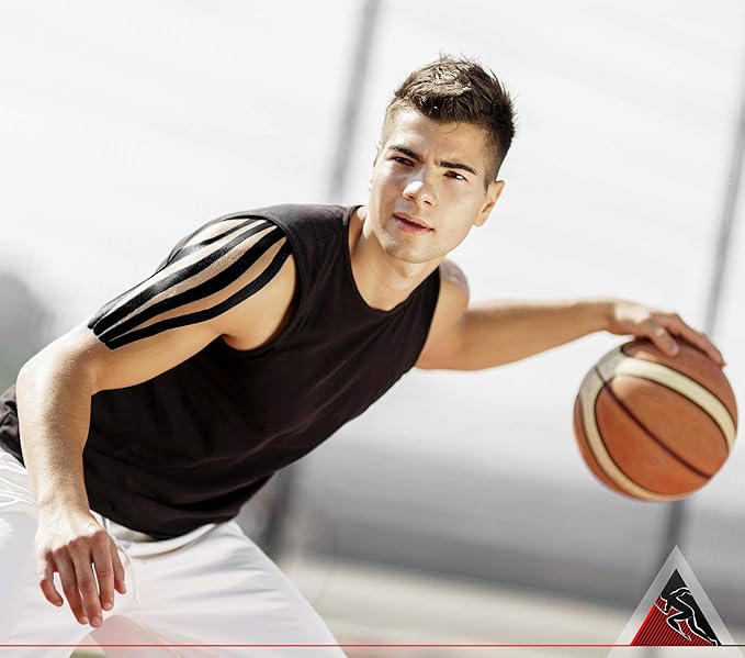 Original Kinesiology Athletic Tape. Professional Sports Tape for Ankle Wrist Knee Shoulder Muscles Joints. Latex Free, Waterproof, Stretchy, and Gentle on Skin. Up to 115 ft/Roll