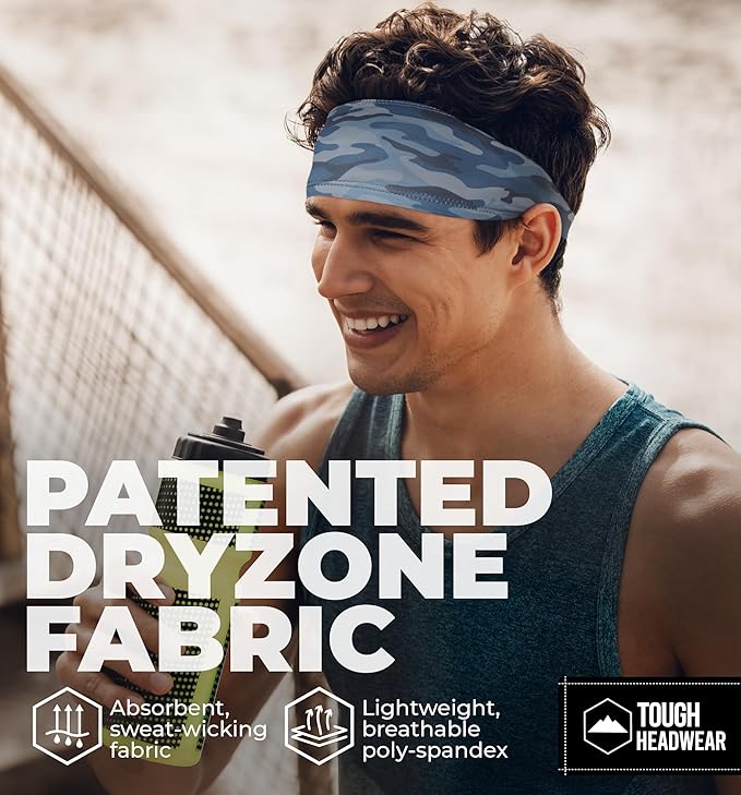 Mens Sweat Bands - Sport Headbands for Men - Workout Headbands for Women - Running Headband -Tennis Athletic Sweatband