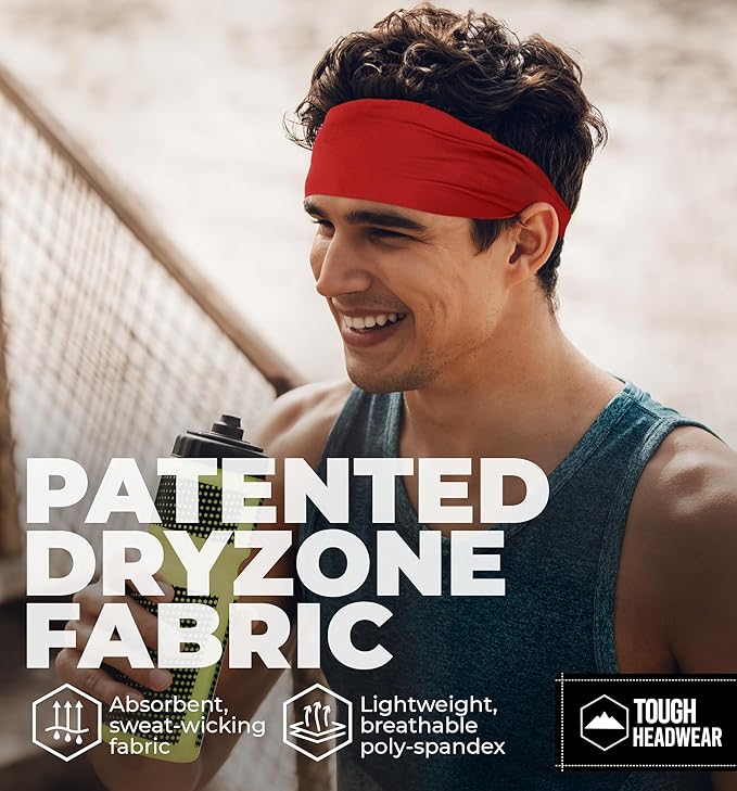 Mens Sweat Bands - Sport Headbands for Men - Workout Headbands for Women - Running Headband -Tennis Athletic Sweatband