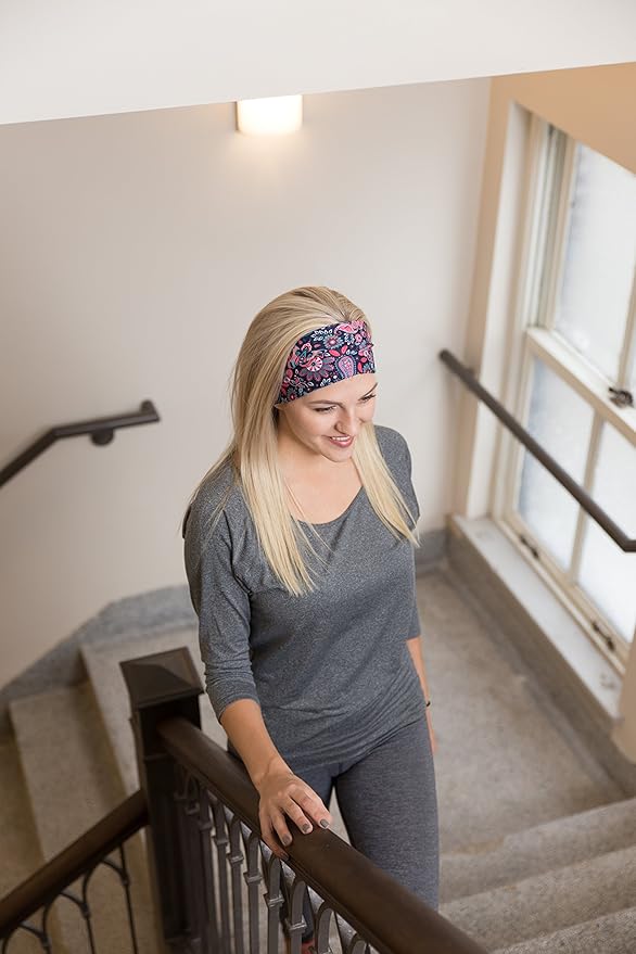 RiptGear Stretch Sport Headband for Women (Hippie Flower) — Made of Non-Slip Sweat Wicking Fabric — Great for Yoga, Running or The Gym — Soft Headband That Fits Most Head Sizes — (1-Pack)
