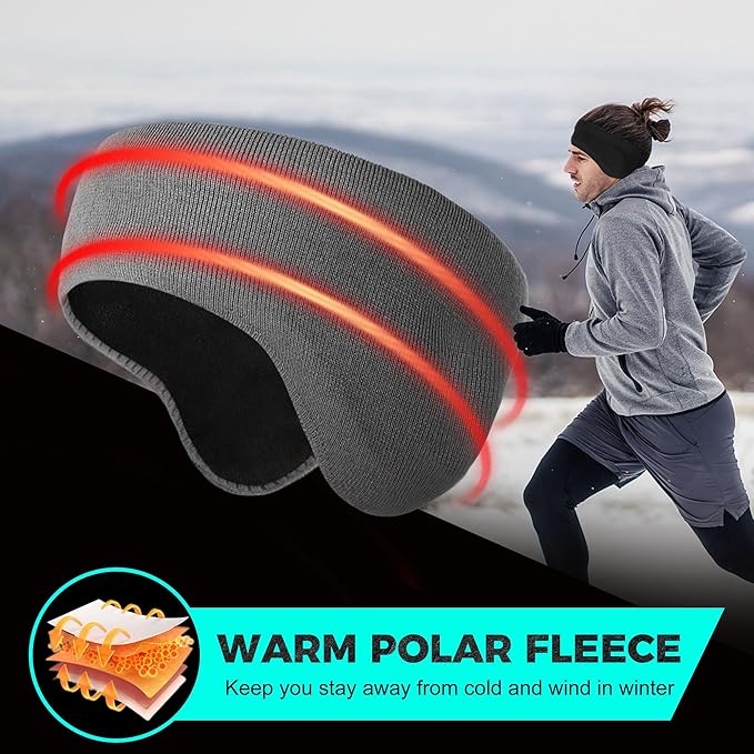 WTACTFUL Winter Double-Layer Fleece Ear Warmers Muffs Headband Ear Covers for Men Women Ski Running Cycling Hiking