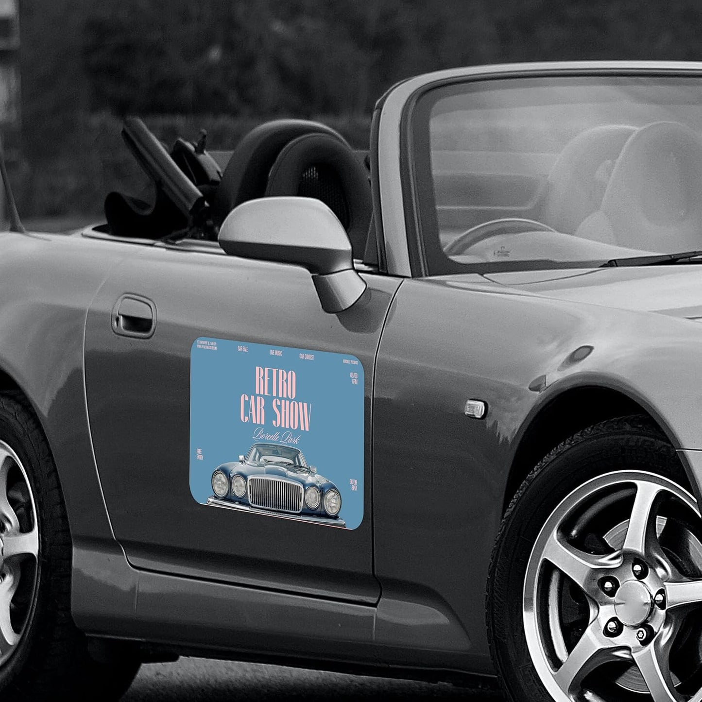 Custom Car Magnet for Business 2 Pack | Personalized Logo, Text, and Image Reflective Magnetic Signs for Vehicles | Effective Advertising Signs | Various Size | Weather-Resistant - 24x24in