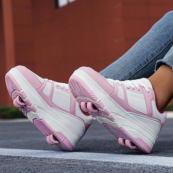 Roller Skate Shoes for Kids Girls Boys Detachable Wheeled Fashion Sneakers