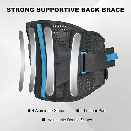 Back Brace For Lower Back Pain With Lumbar Pad, Back Support Brace For Men And Women With Dual Adjustable Straps, Back Brace For Lifting At Work For Herniated Disc, Sciatica, Scoliosis(3XL Fits 47"-55")
