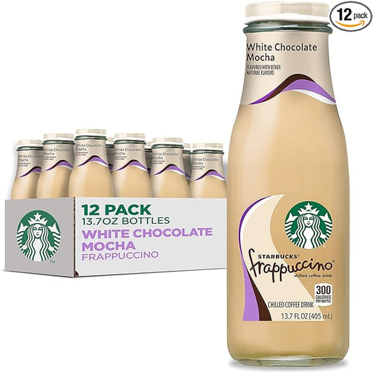 Starbucks Frappuccino Coffee Drink, White Chocolate Mocha 13.7 fl oz Bottles (12 Pack)