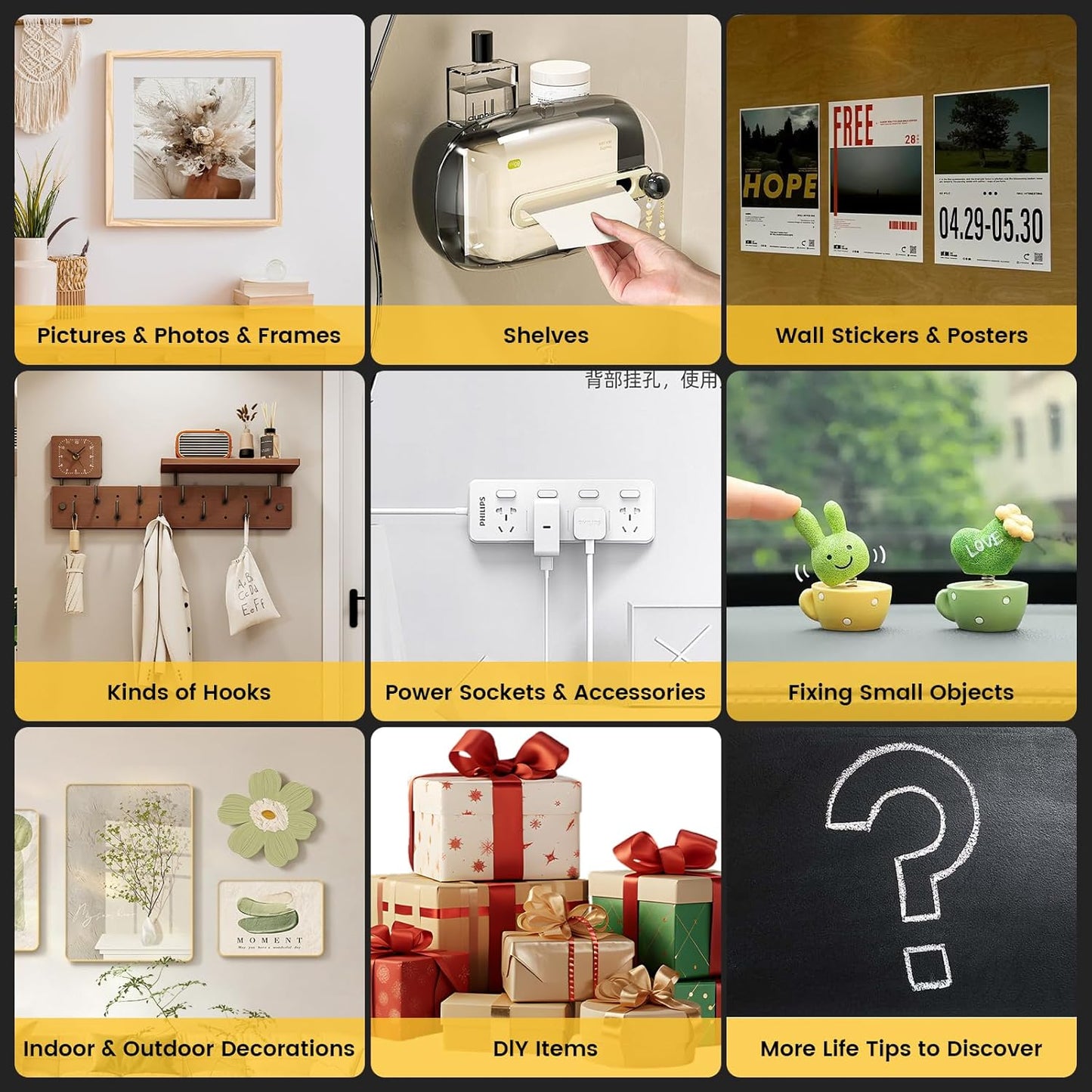 2 Rolls Double Sided Tape Heavy Duty Adhesive Tape Mounting Tape, Wall Sticky for Hanging, Nano Two Sided Tapes Strong Removable Wall Sticky Strips for Car, Home, Office - Total 19.7FT