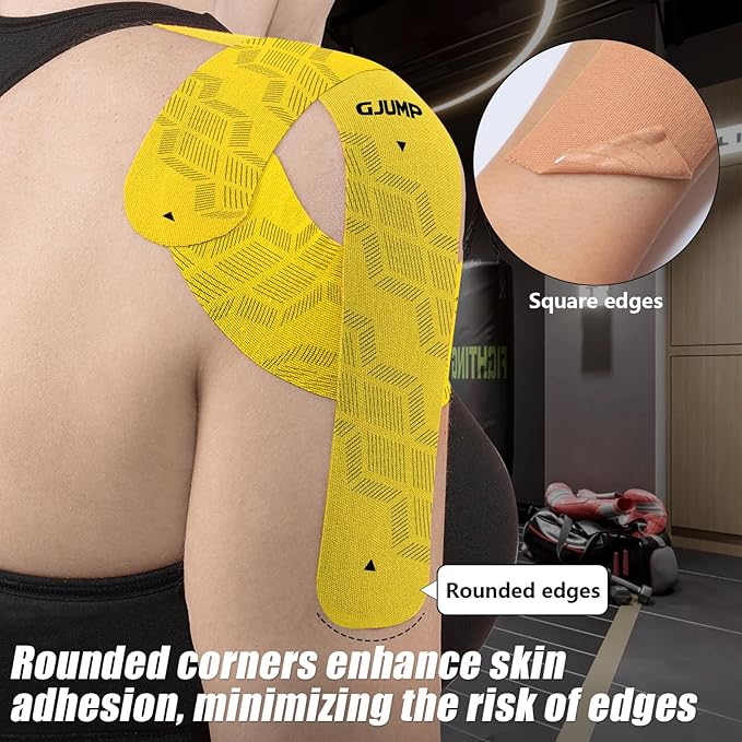 Kinesiology Tape, Original Cotton Elastic Athletic Tape for Muscle Strain Relief & Joint Support, 40 Count Precut Strips 2 Rolls, Waterproof & Breathable Sports Tape for Support and Recovery