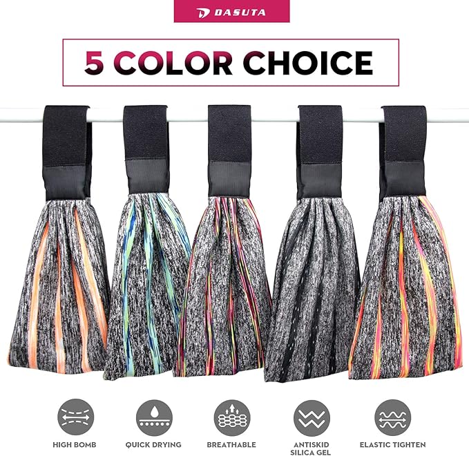 5 Pack Workout Headbands for Women, Non Slip Sport Sweatbands Yoga Wide Hairbands for Running Fitness Travel Elastic Moisture Wicking