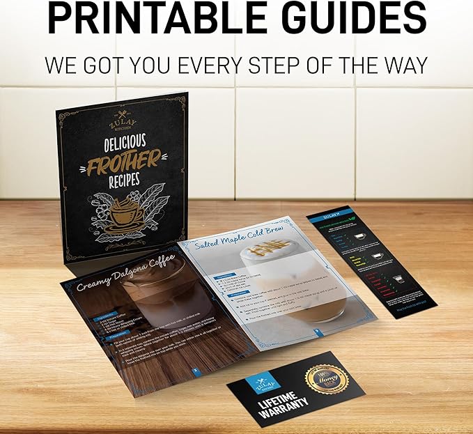 Zulay Double Whisk Milk Frother Handheld Mixer - High Powered Frother For Coffee With Improved Motor - Electric Whisk Drink Mixer For Cappuccino, Frappe, Matcha & More, Twin Whisk (Peaches N Cream)