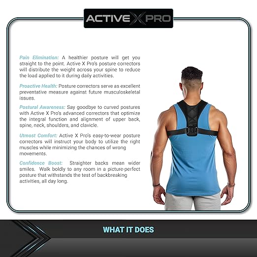 Posture Corrector for Men and Women - Shoulder Straightener Back Brace - Adjustable Straps - Scoliosis, Kyphosis, Scapula and Neck Hump Relief - Full Spine Support (Medium)