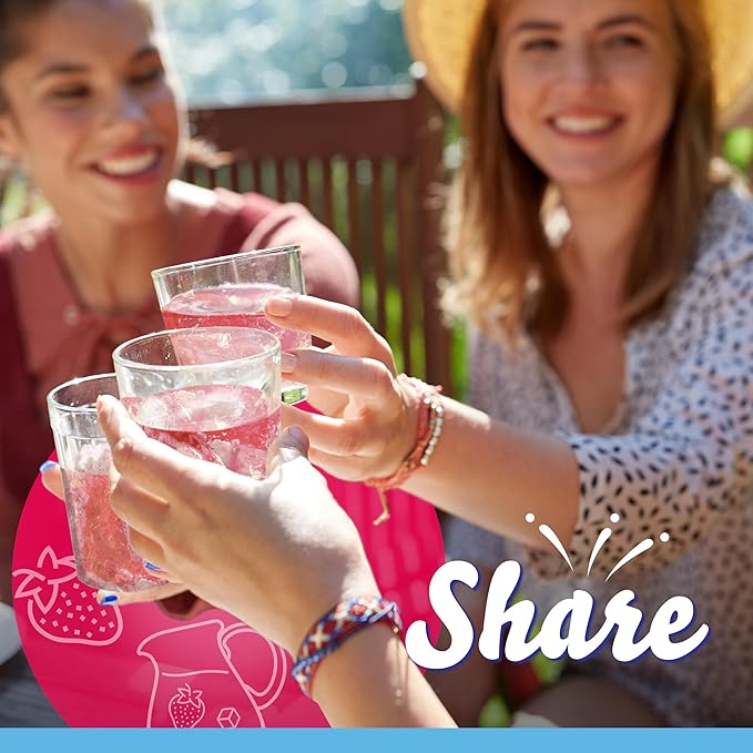 Crystal Light Wild Strawberry Artificially Flavored Powdered Drink Mix with Caffeine, 120 ct Pack, 12 Boxes of 10 On-the-Go-Packets