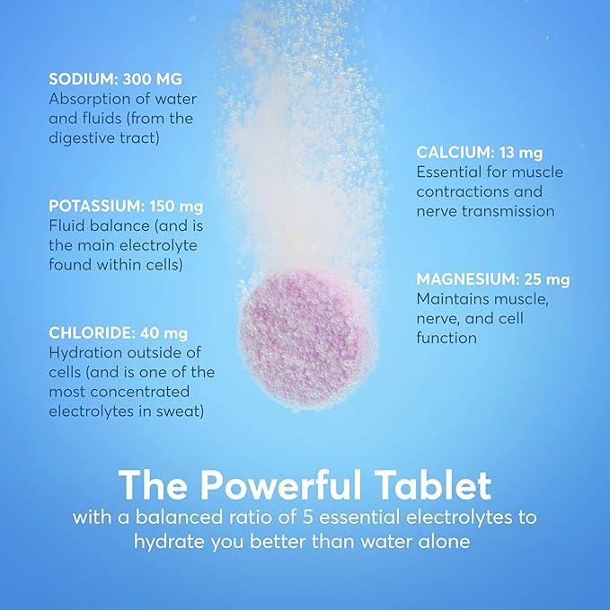 Nuun Sport Electrolyte Tablets with Magnesium, Calcium, Potassium, Chloride & Sodium, Gluten Free & Vegan, Tri-Berry, 8 Pack (80 Servings Total)